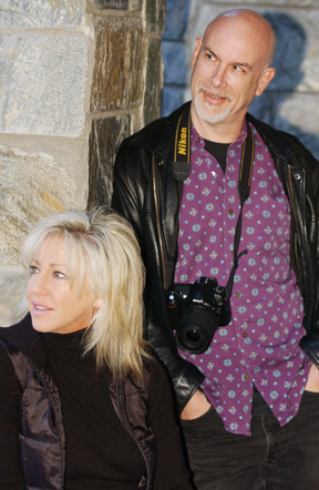 Cynnthia Johnson and Tom Hofer at the Palisades Branch Library, where the artists will be the focus of an art exhibit January 3 through 30.